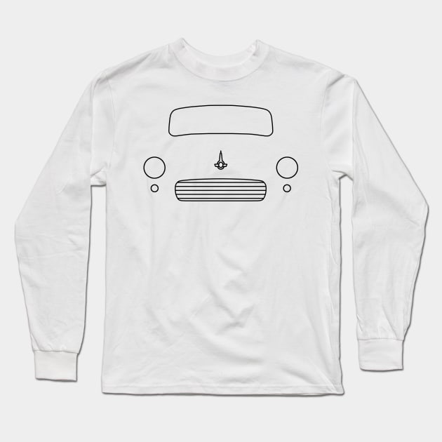 Morris Minor classic car outline (black) Long Sleeve T-Shirt by soitwouldseem